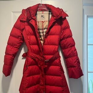 Burberry Red Women's Puffer Coat size medium